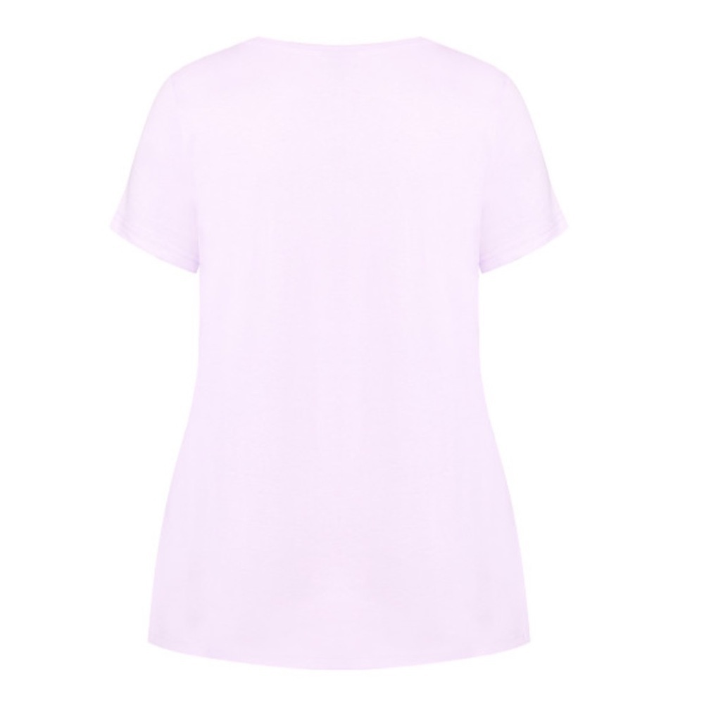 AVENUE EVANS Sasha 14W-32W Lilac Gathered V Neck Cotton Top 1LM06.5 - Picture 4 of 6